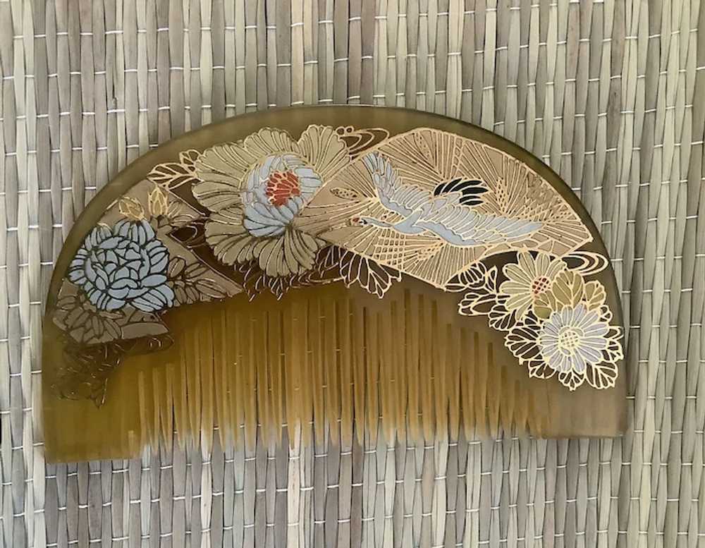 Vintage Japanese kushi comb hair ornament - image 3