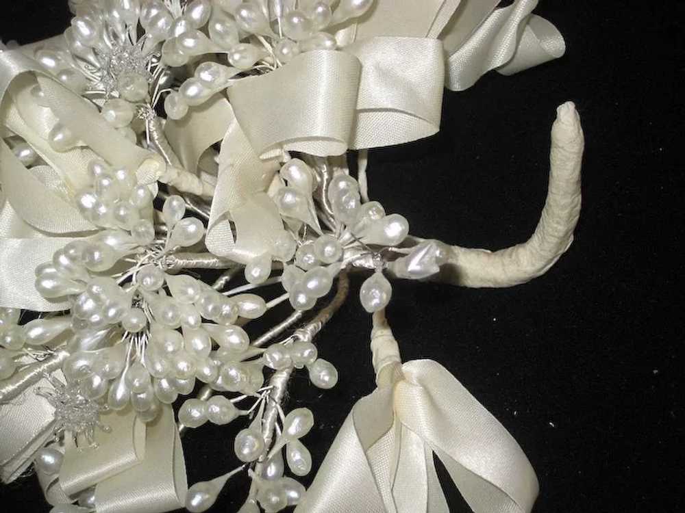 Vintage Wax Wedding Bouquet with Seven Glass Flow… - image 4
