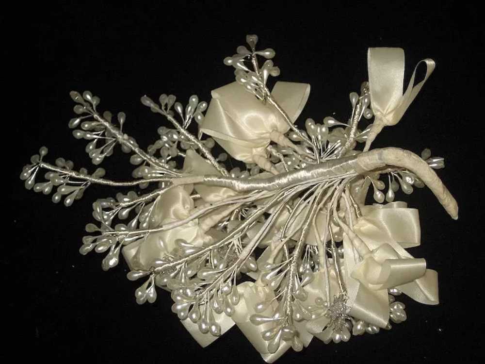 Vintage Wax Wedding Bouquet with Seven Glass Flow… - image 7