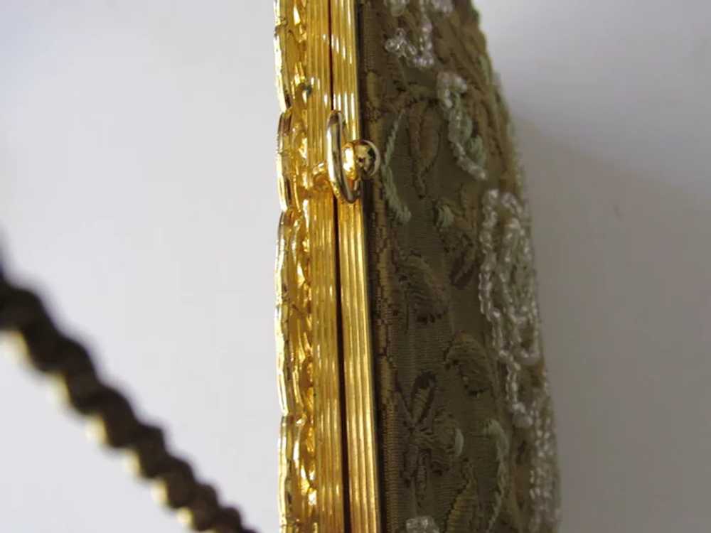 Vintage Delill Gold Embroidered & Beaded Purse - image 5