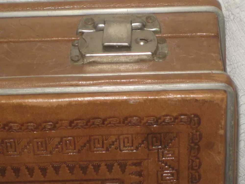 Vintage 1960’s Hand Tooled Mexican Briefcase with… - image 11