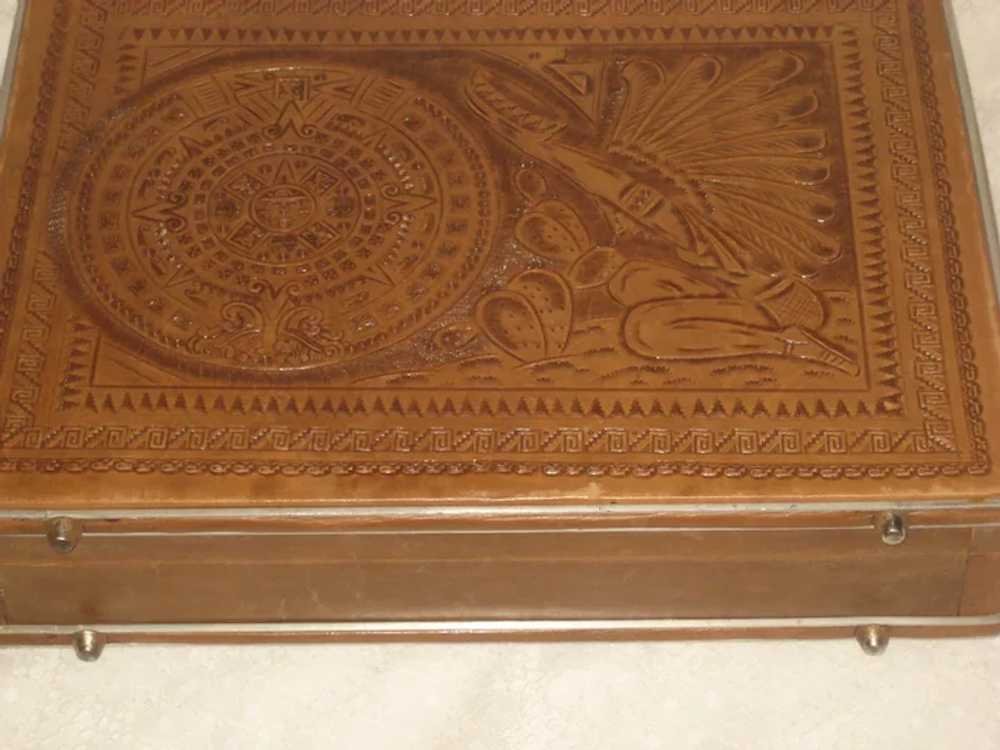 Vintage 1960’s Hand Tooled Mexican Briefcase with… - image 12