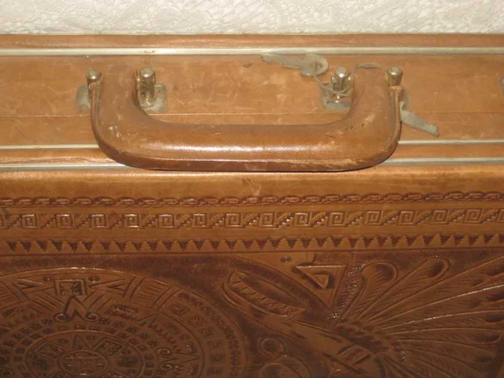 Vintage 1960’s Hand Tooled Mexican Briefcase with… - image 6