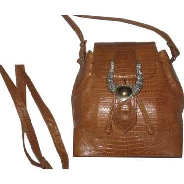 1980’s Ann Turk Shoulder Bag with Silver & Gold T… - image 1