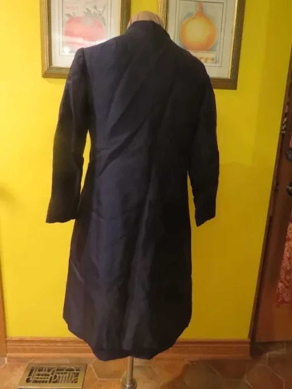 Navy Silk Dress and Coat Ensemble - image 7