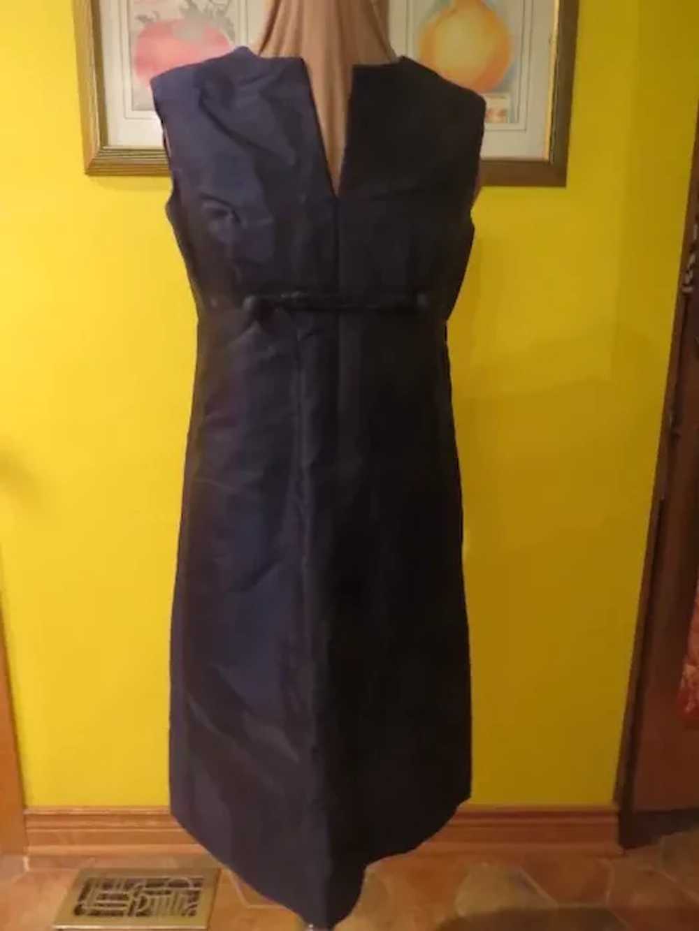 Navy Silk Dress and Coat Ensemble - image 8