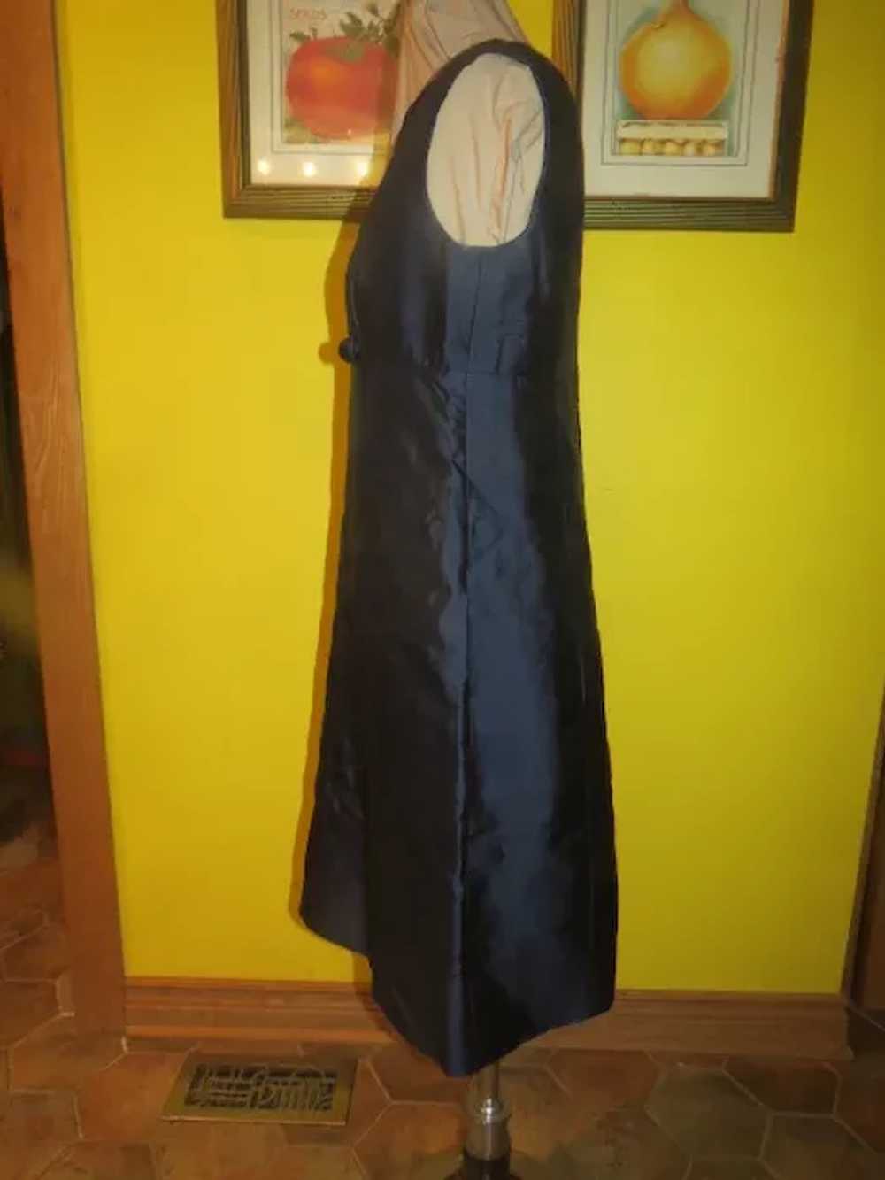 Navy Silk Dress and Coat Ensemble - image 9