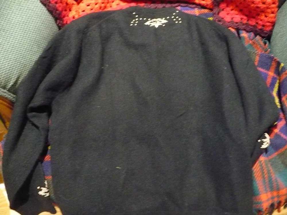 Black Beaded Cardigan sweater - image 3