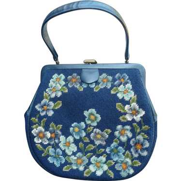 Floral Needlepoint Purse - image 1