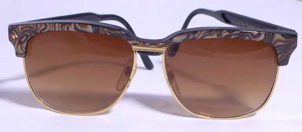 Vintage 1960s Revlon Browline Sunglasses Faux Mot… - image 2