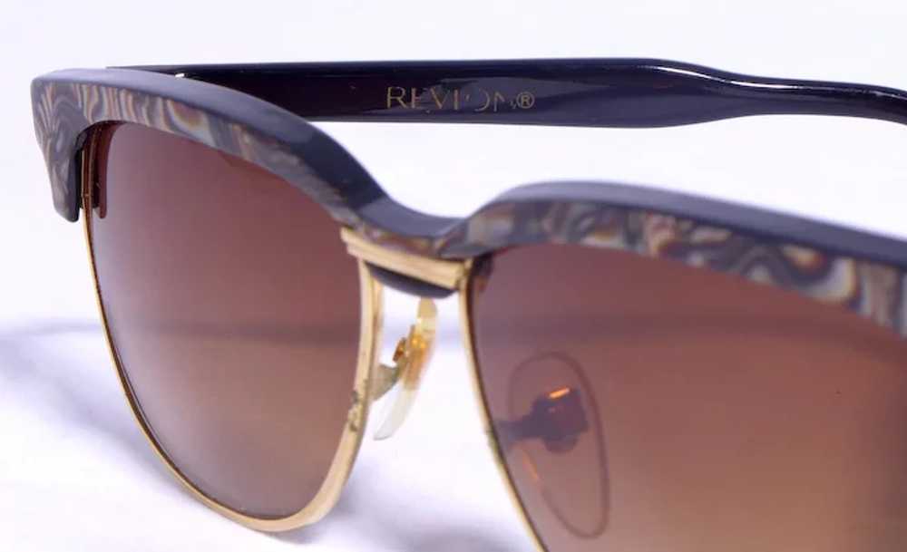 Vintage 1960s Revlon Browline Sunglasses Faux Mot… - image 6