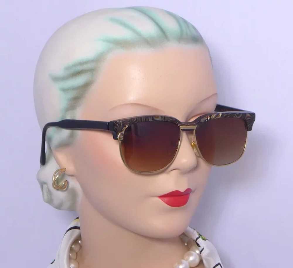 Vintage 1960s Revlon Browline Sunglasses Faux Mot… - image 8
