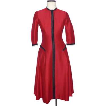 Vintage 1950s Parklane Juniors Red Dress Drop Wais