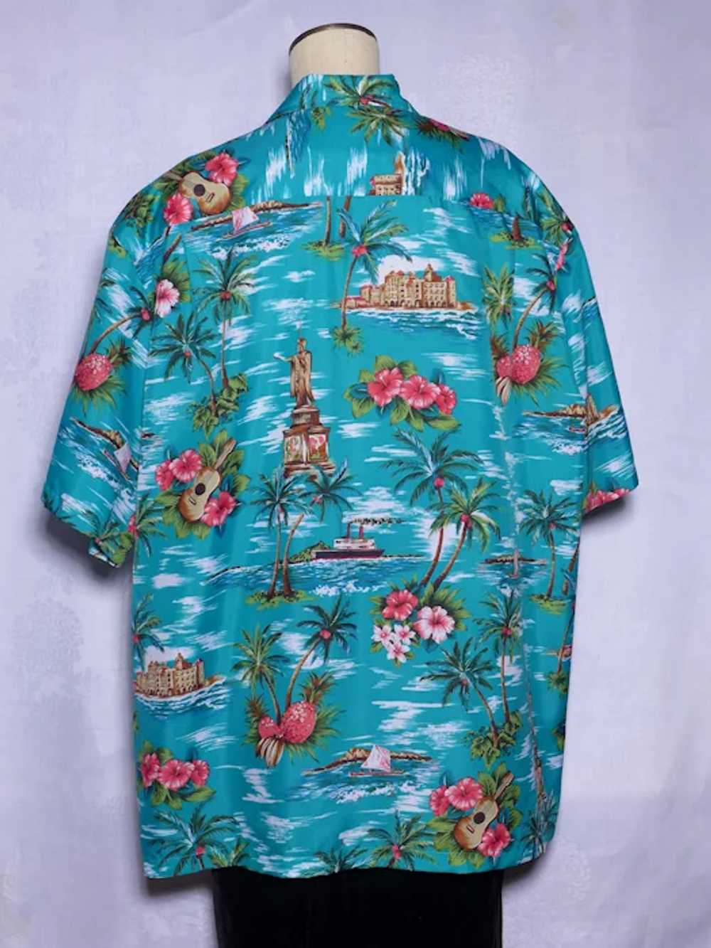 Evergreen Island Hawaiian Aloha Shirt Scenic Hawa… - image 3