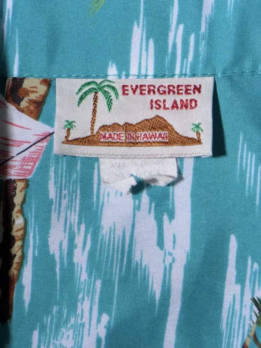 Evergreen Island Hawaiian Aloha Shirt Scenic Hawa… - image 6