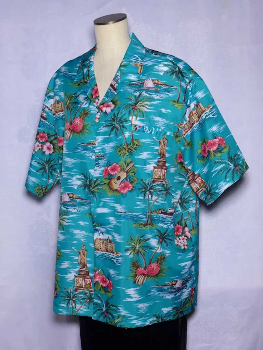 Evergreen Island Hawaiian Aloha Shirt Scenic Hawa… - image 9