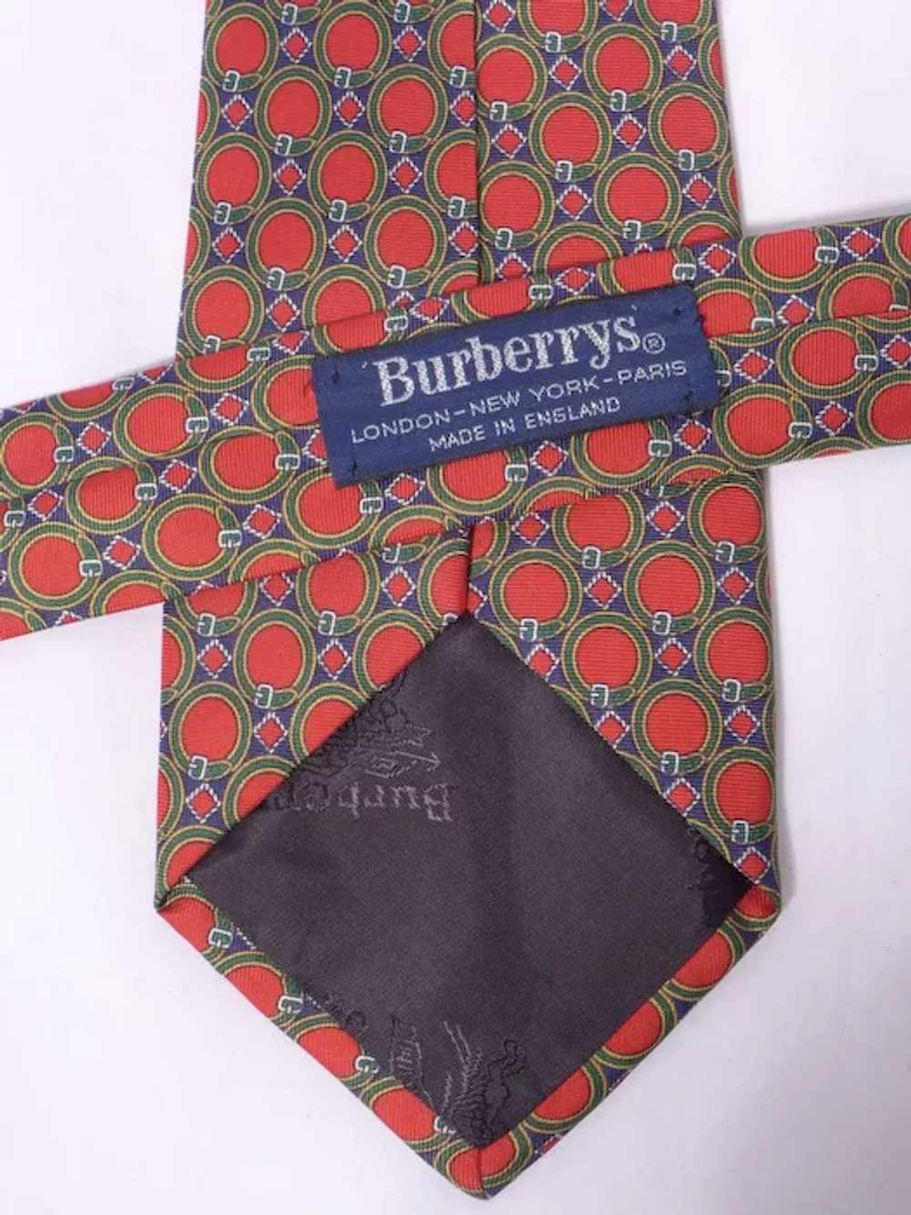 Burberrys Silk Necktie Circles and Buckles Equest… - image 3