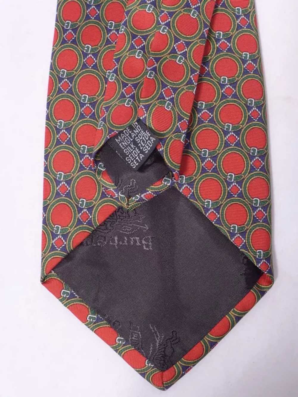 Burberrys Silk Necktie Circles and Buckles Equest… - image 4