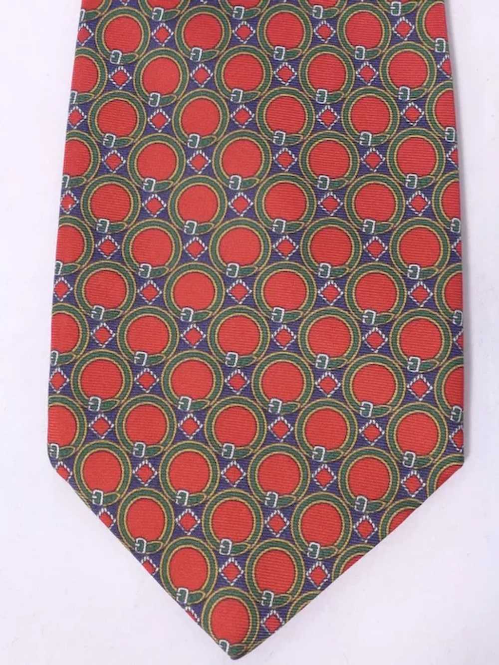 Burberrys Silk Necktie Circles and Buckles Equest… - image 5