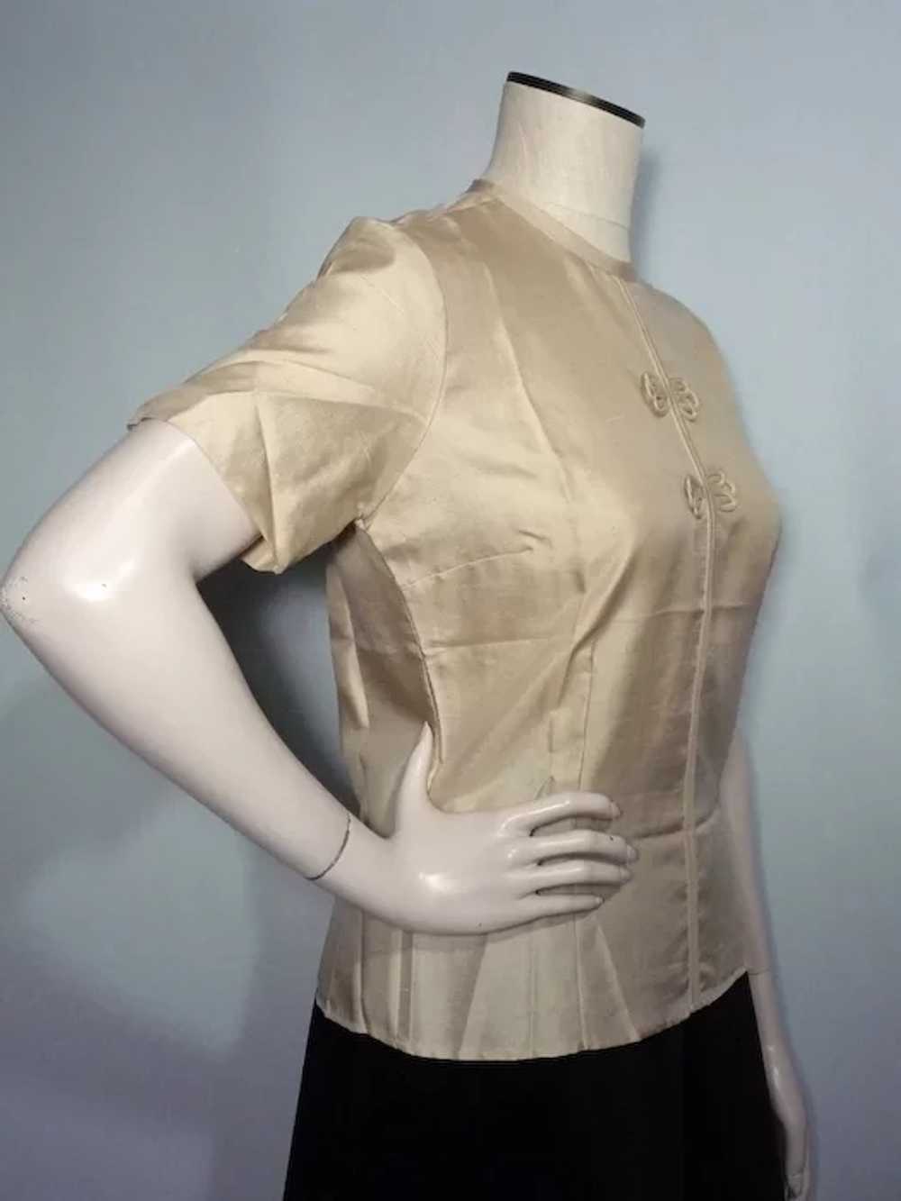 Vintage 1950s Sidney Heller Created Silk Blouse O… - image 4