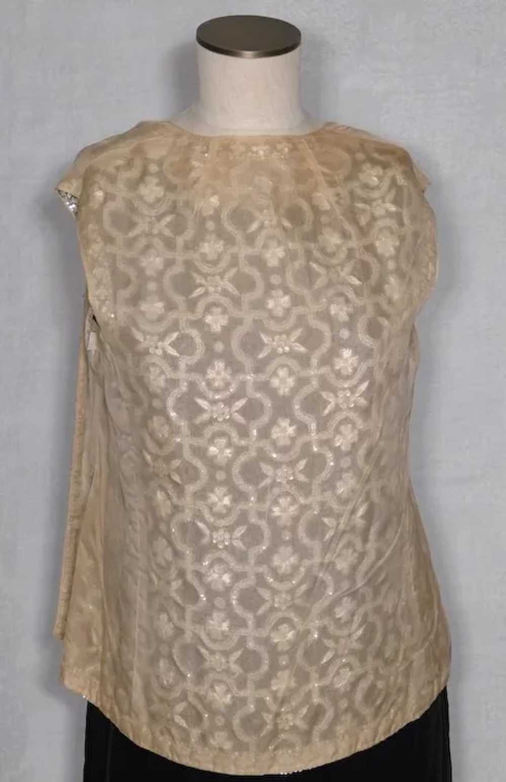 1950s Sequin & Beaded Sleeveless Wool Top - Ruby Lane