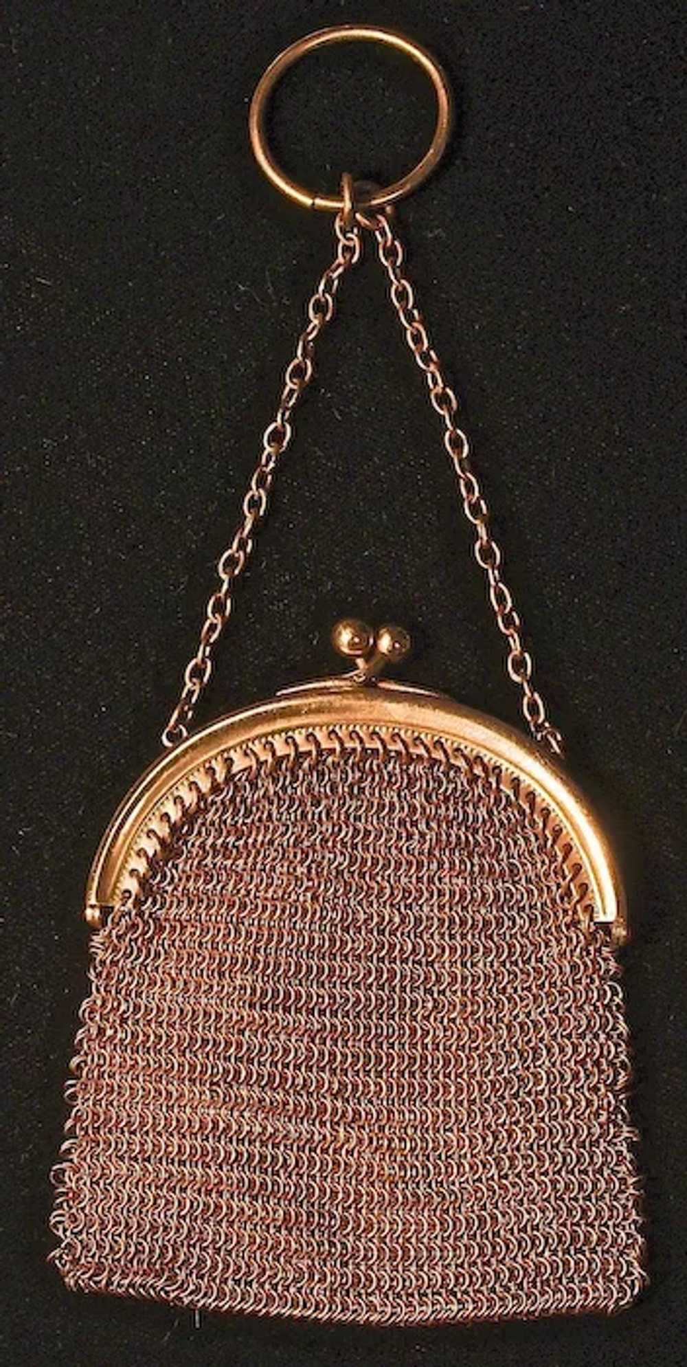 DIME-A-DANCE MESH PURSE with Finger Ring - Gold W… - image 3
