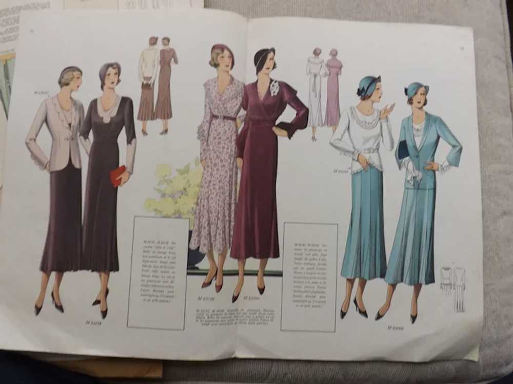 Original French Fashion Pages x Five - Early 1930… - image 3