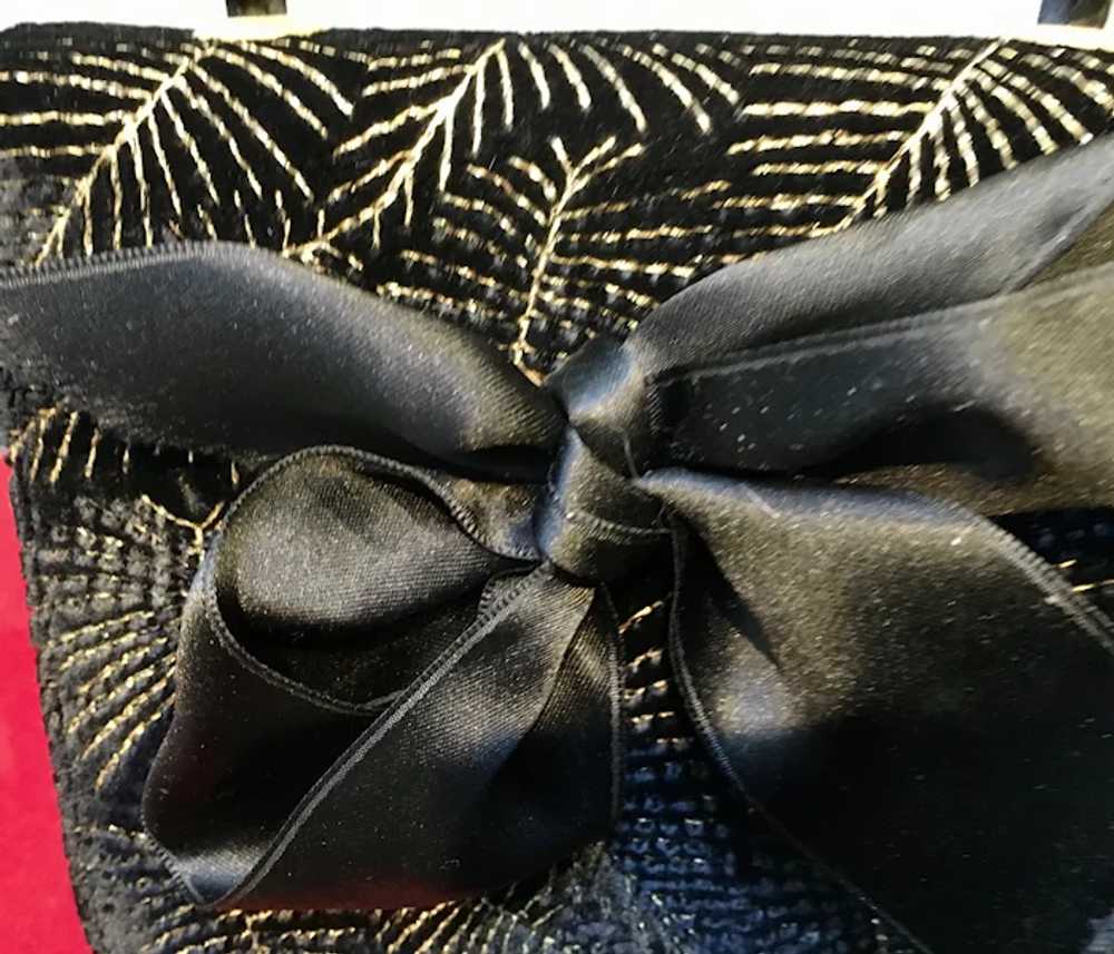 Vintage Pellegrino Black Velvet Purse with Bow - image 4