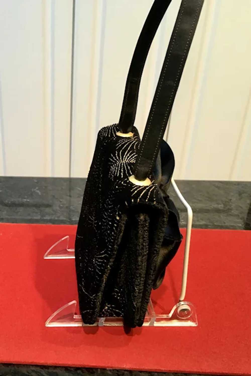 Vintage Pellegrino Black Velvet Purse with Bow - image 6