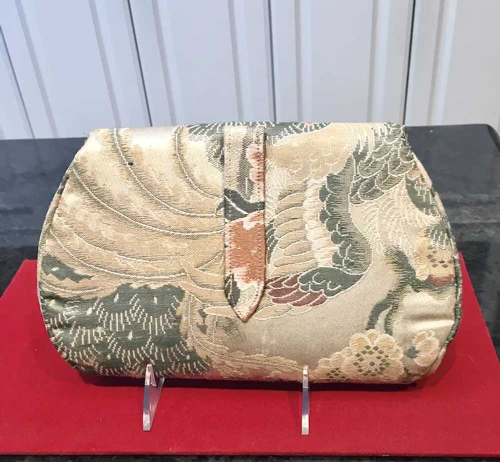 Vintage Gump’s Silk Brocade Kimono Obi Handbag wi… - image 4