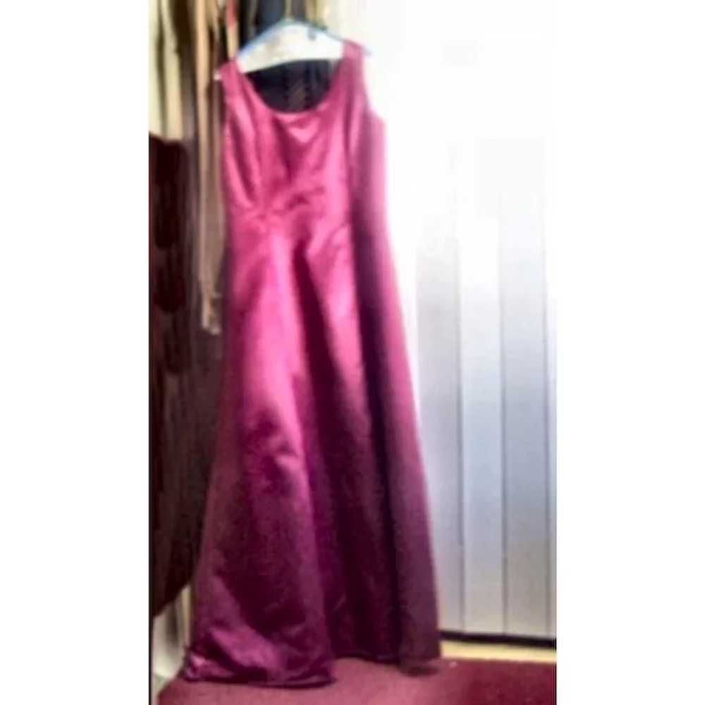 1970s Burgundy Princess Style Gown and Shoulder W… - image 3