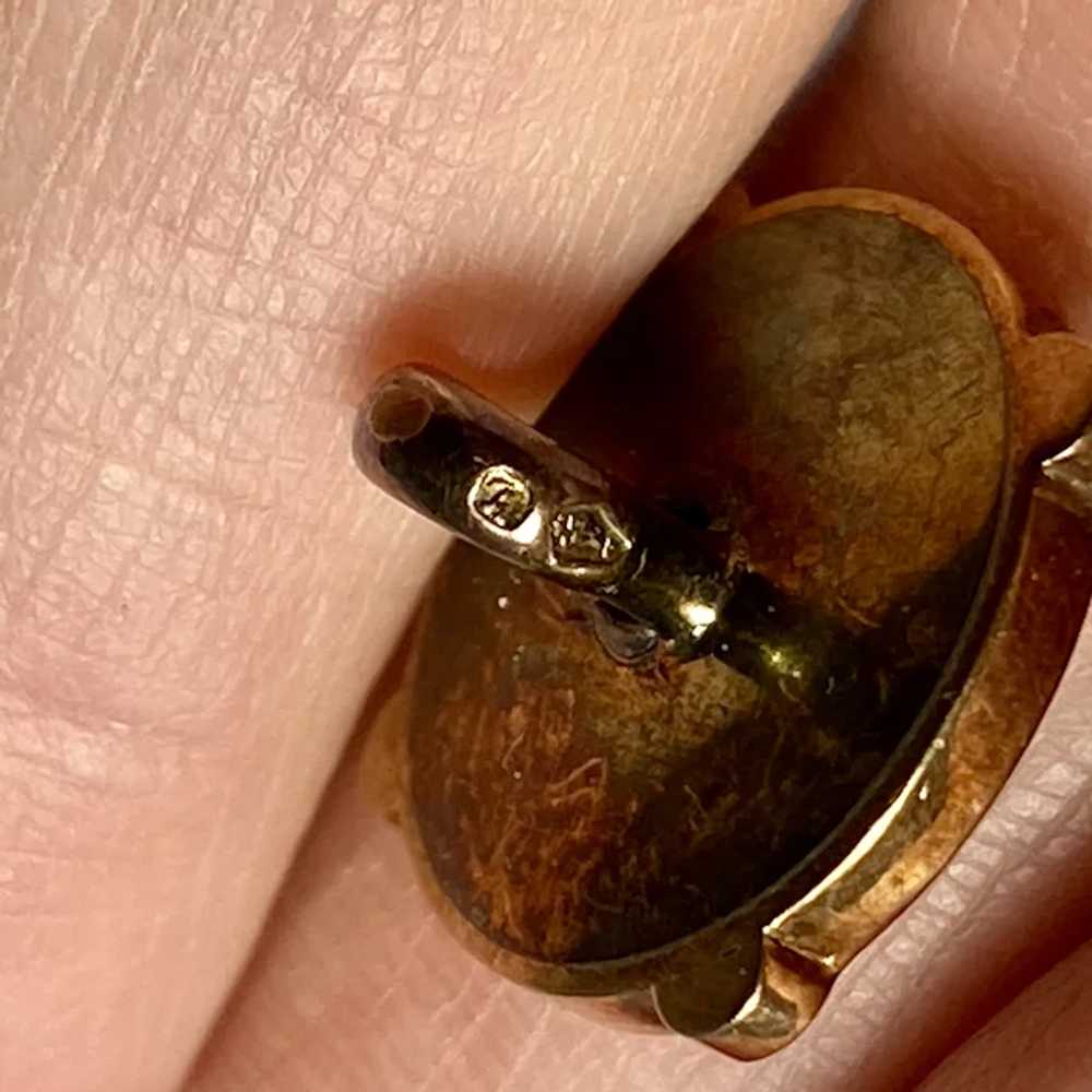Victorian 14k Gold Button Diamond Bloodstone Aust… - image 7