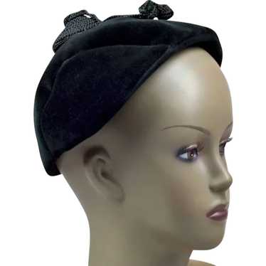 Absolutely Darling 1940s Black Velour Hat - image 1