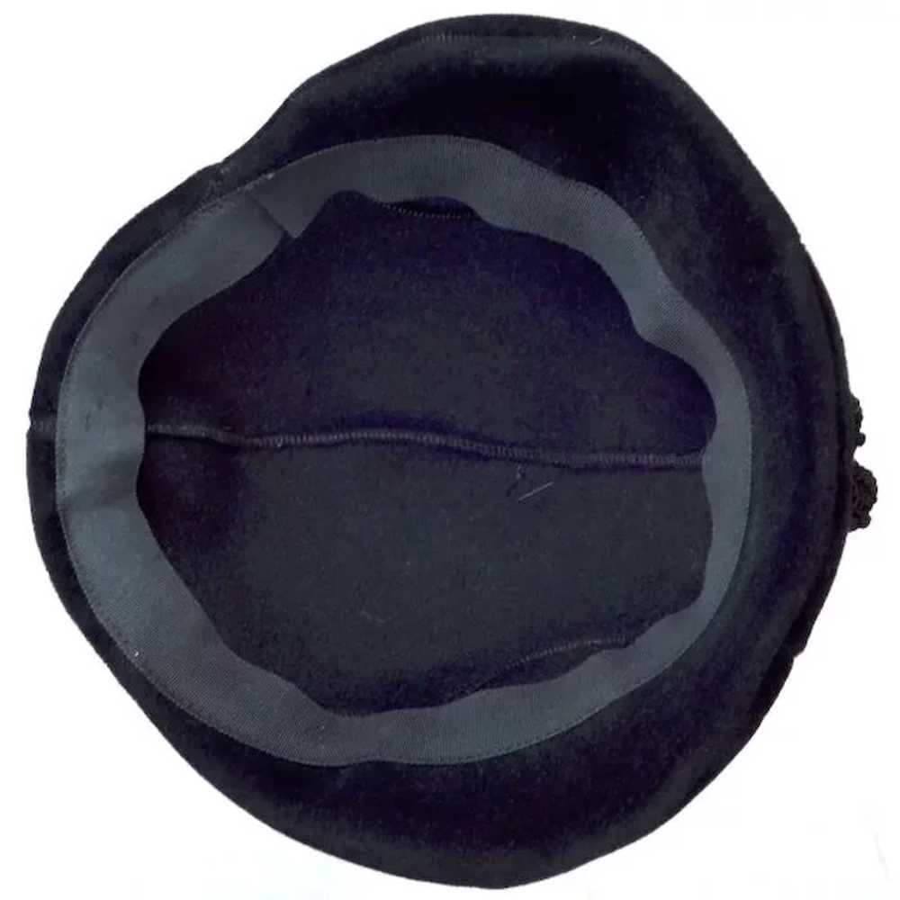 Absolutely Darling 1940s Black Velour Hat - image 2