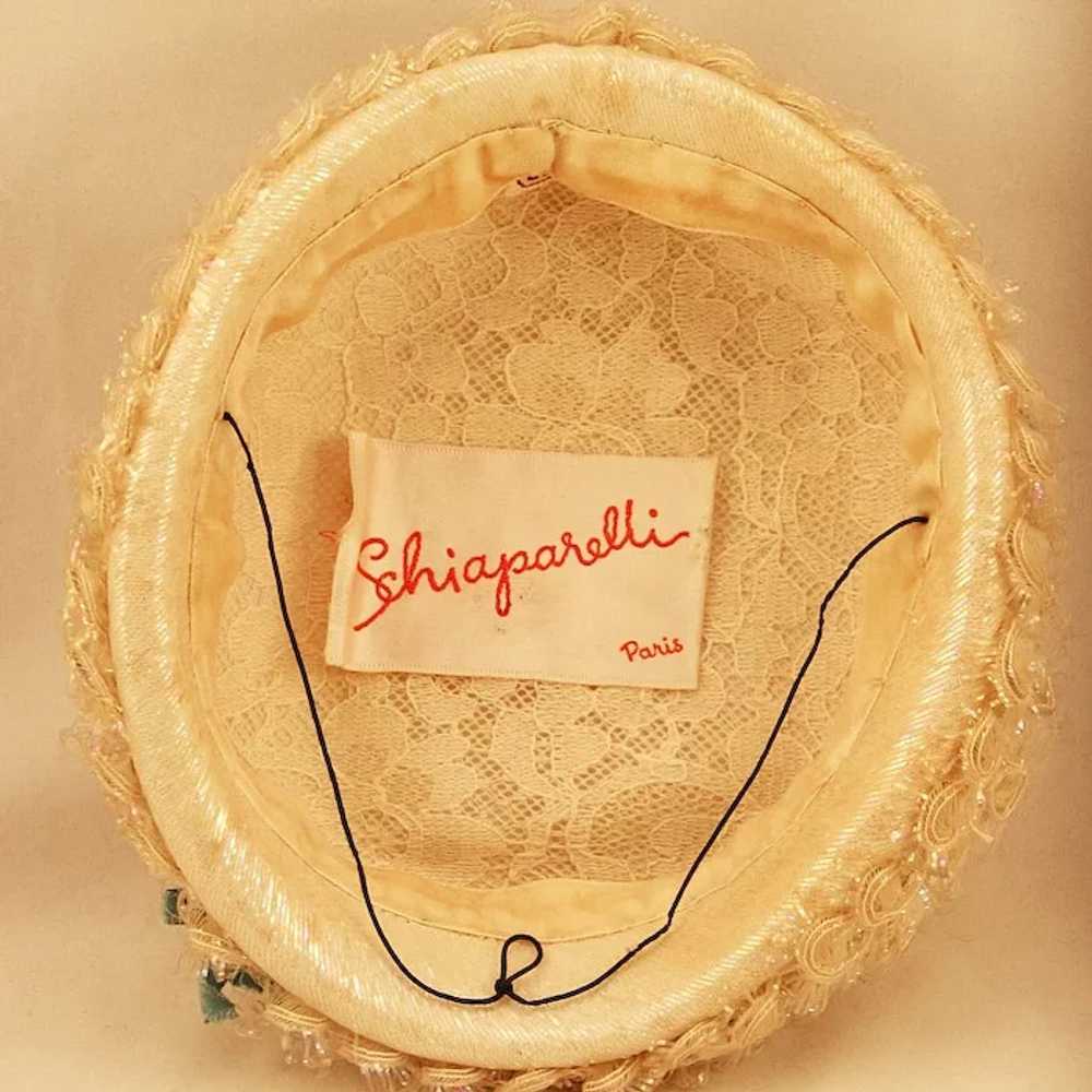 Sweetest Schiaparelli Hat with Iridescent White B… - image 3