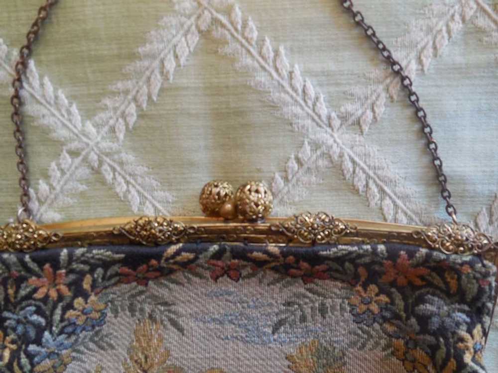 Antique Victorian Petite Point Purse from France - image 2