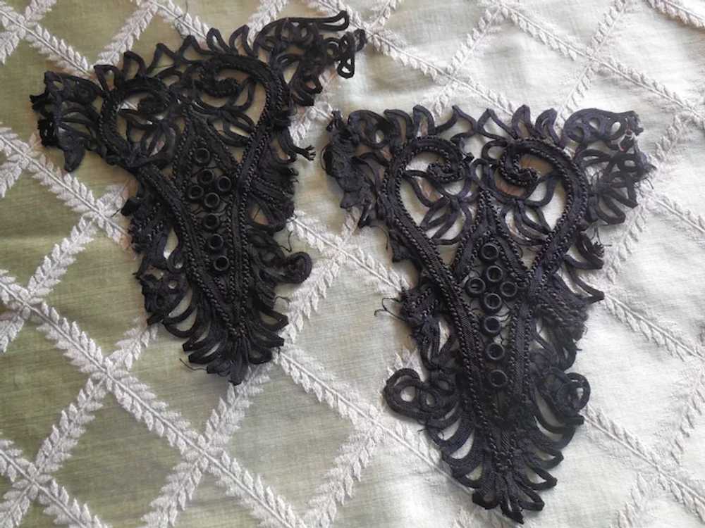 Pair of Victorian Lace Dress Medallions - image 2