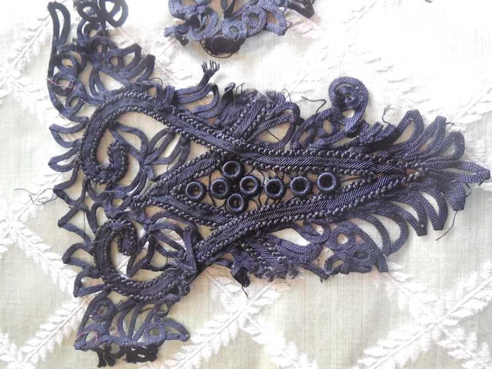 Pair of Victorian Lace Dress Medallions - image 3