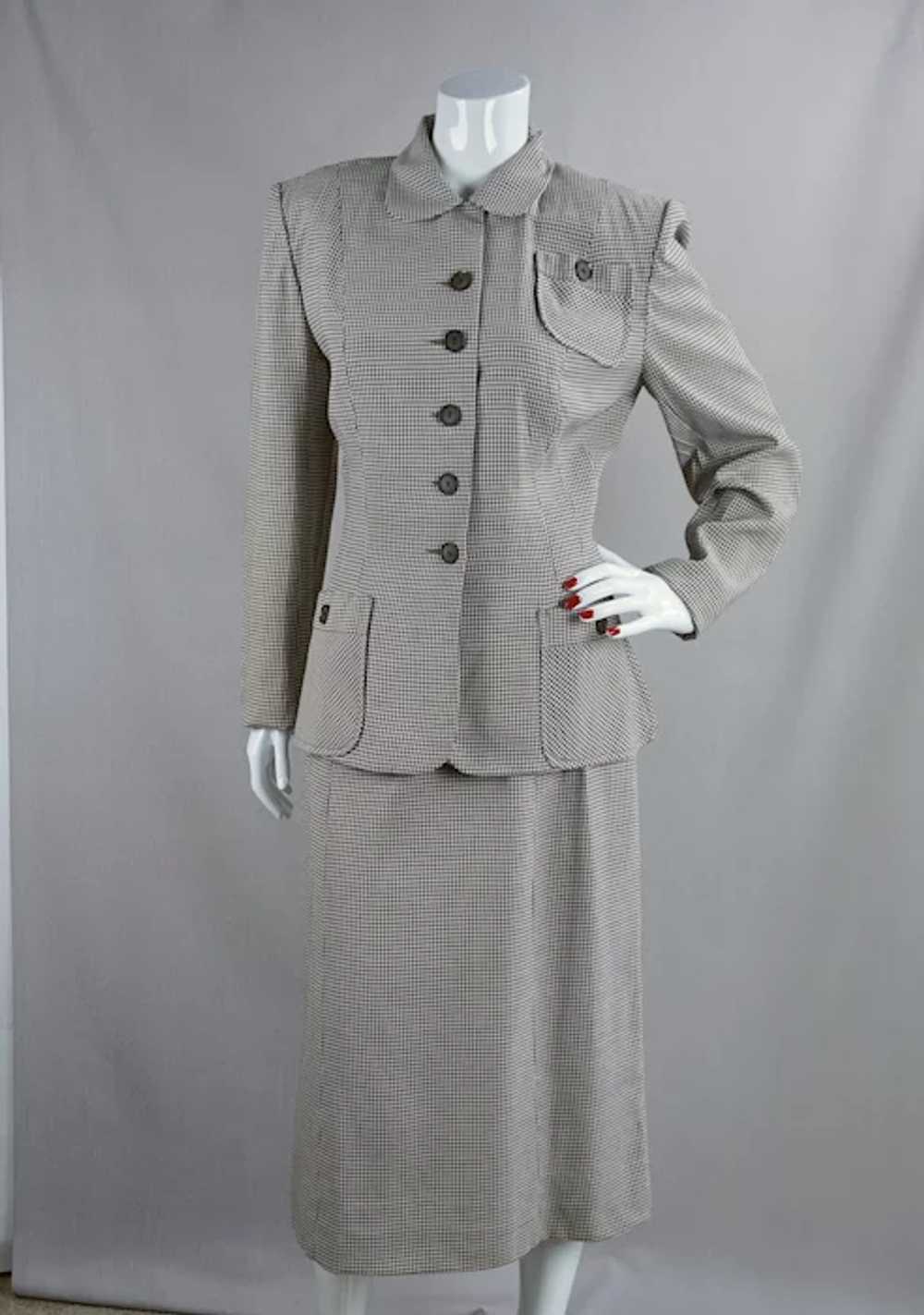 40s - 50s Brown Gingham Gabardine Suit by Weather… - image 12