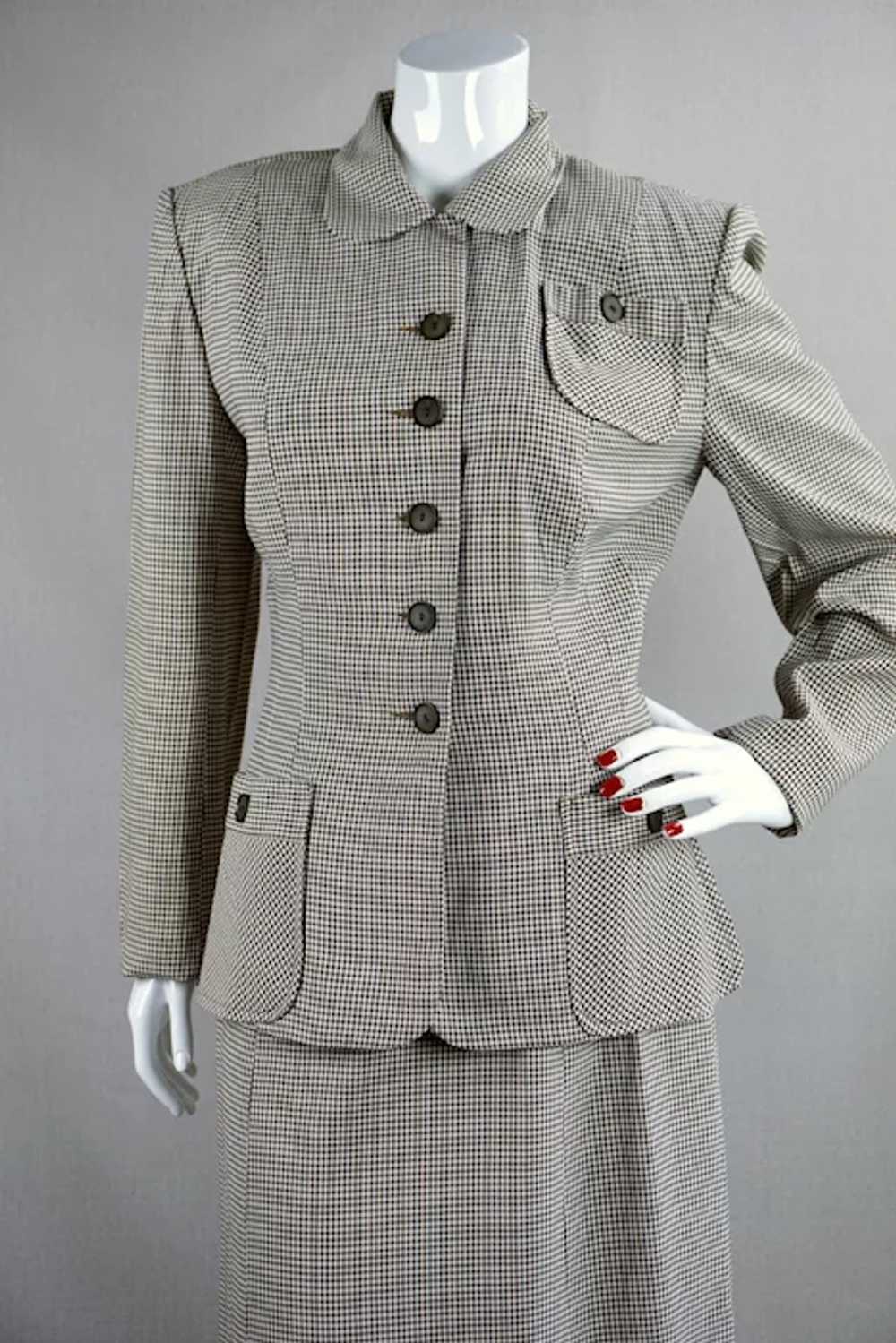 40s - 50s Brown Gingham Gabardine Suit by Weather… - image 3