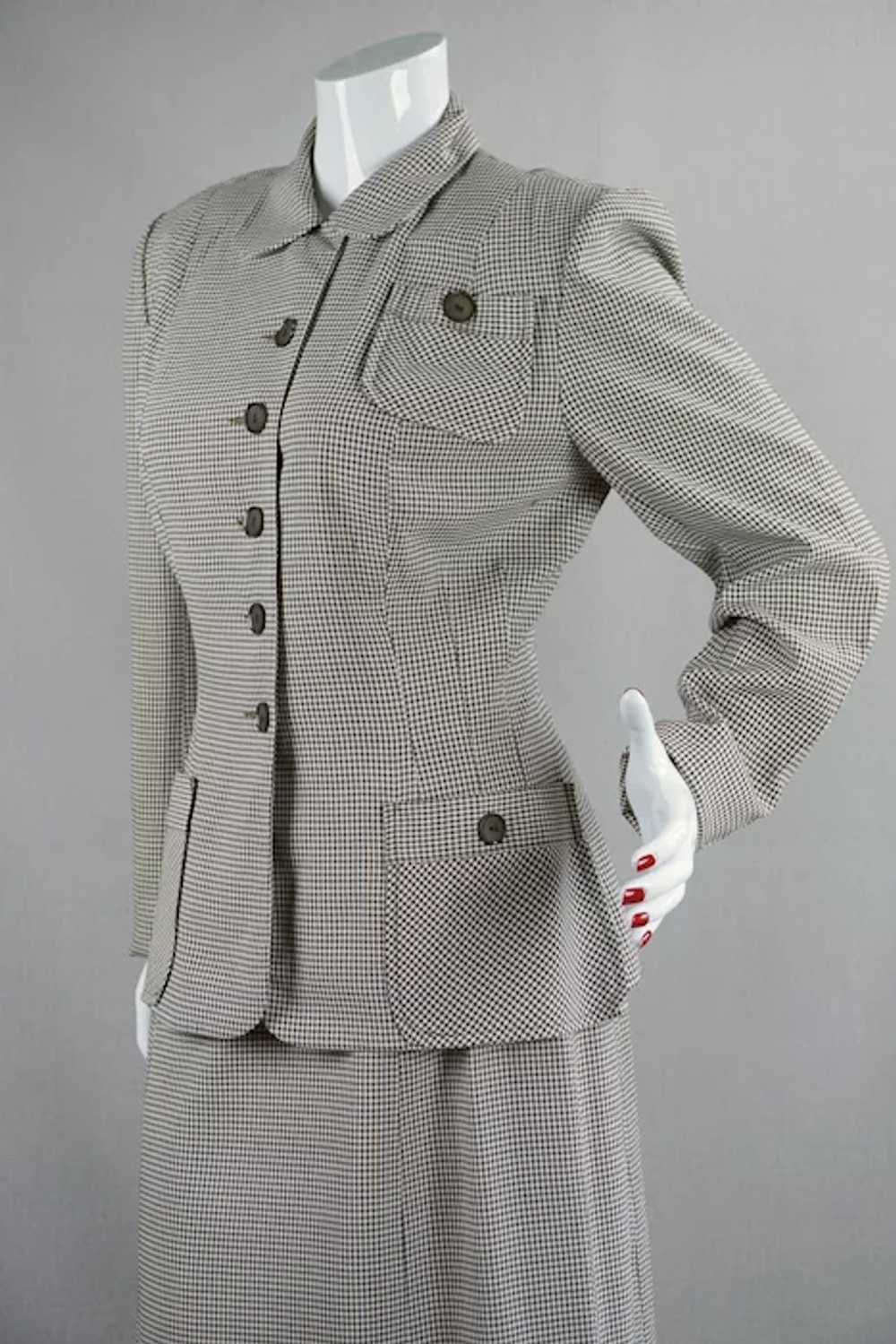 40s - 50s Brown Gingham Gabardine Suit by Weather… - image 4