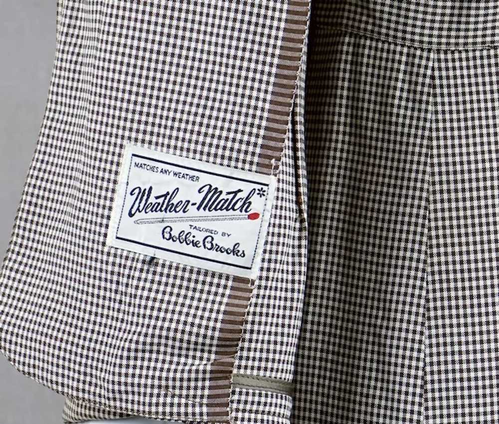 40s - 50s Brown Gingham Gabardine Suit by Weather… - image 8