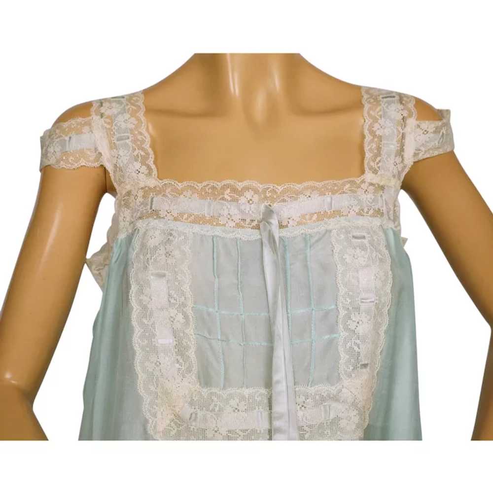 Vintage 1920s Silk Nightie Pongee Nightgown Bluis… - image 5