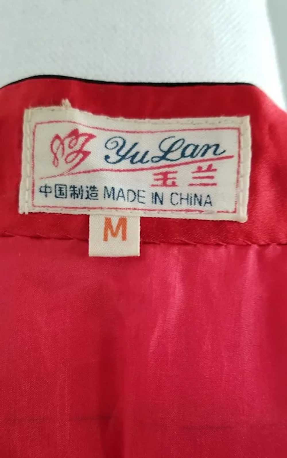 Vintage Red Silk Embroidered  Jacket, Sz Medium - image 11