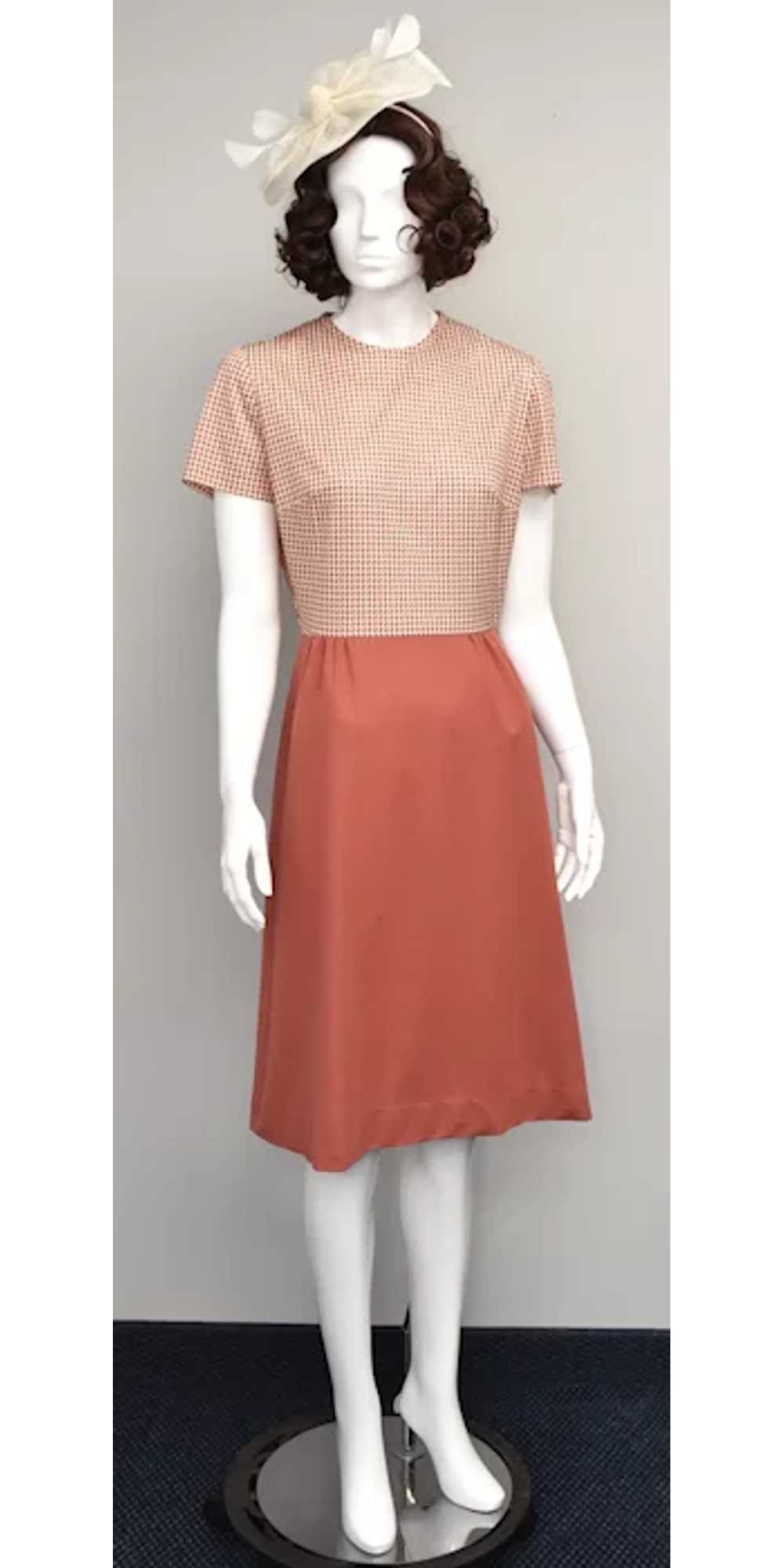 c1960s Lady Carol of New York Coral Houndstooth K… - image 2