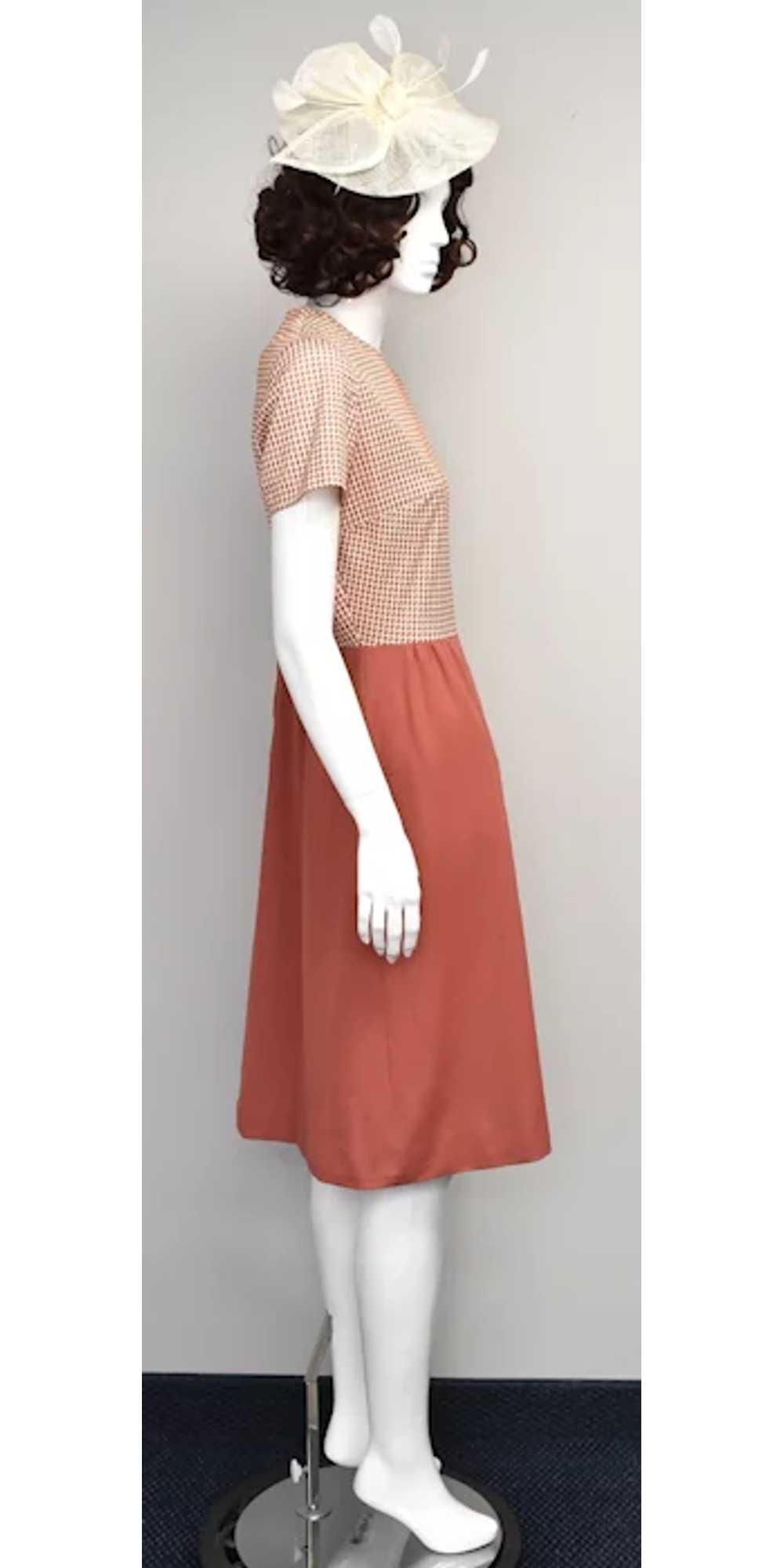 c1960s Lady Carol of New York Coral Houndstooth K… - image 3
