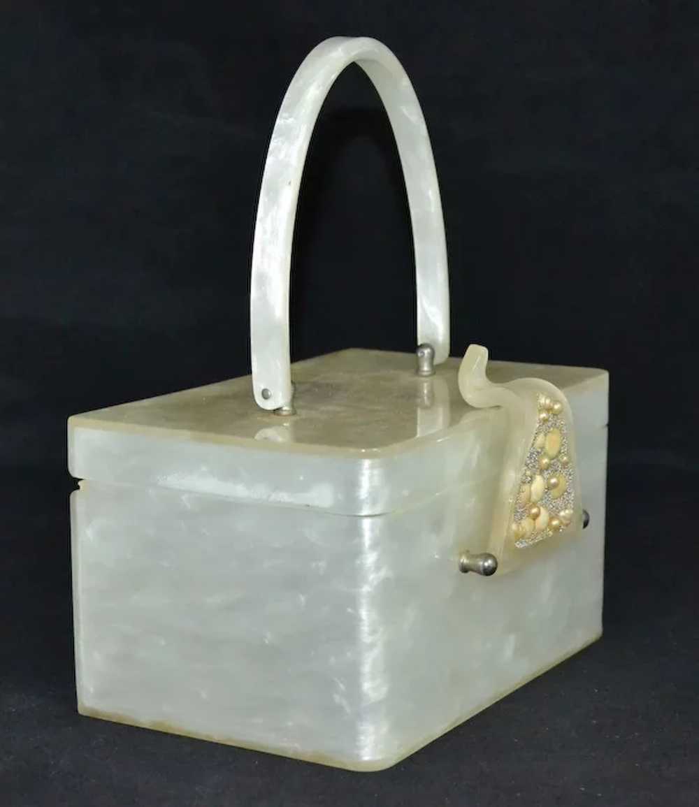 c1950s Wilardy Pearly White Lucite Coastal Beach … - image 5