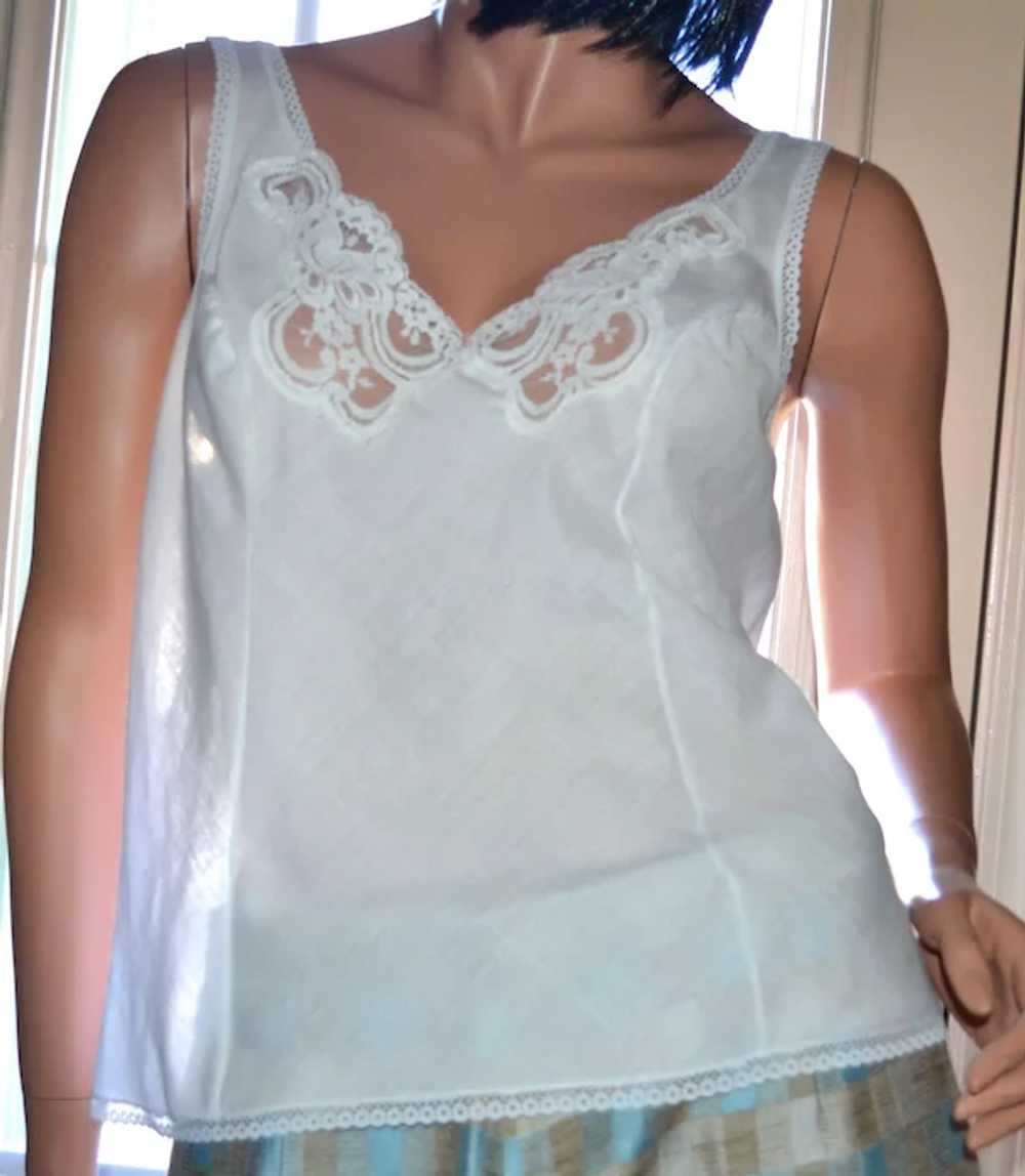 Wonder Maid White Lace Cotton Blend Camisole ~ Si… - image 3