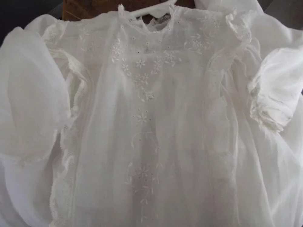 Victorian Lawn Baby Gown With Front Lace and Embr… - image 5