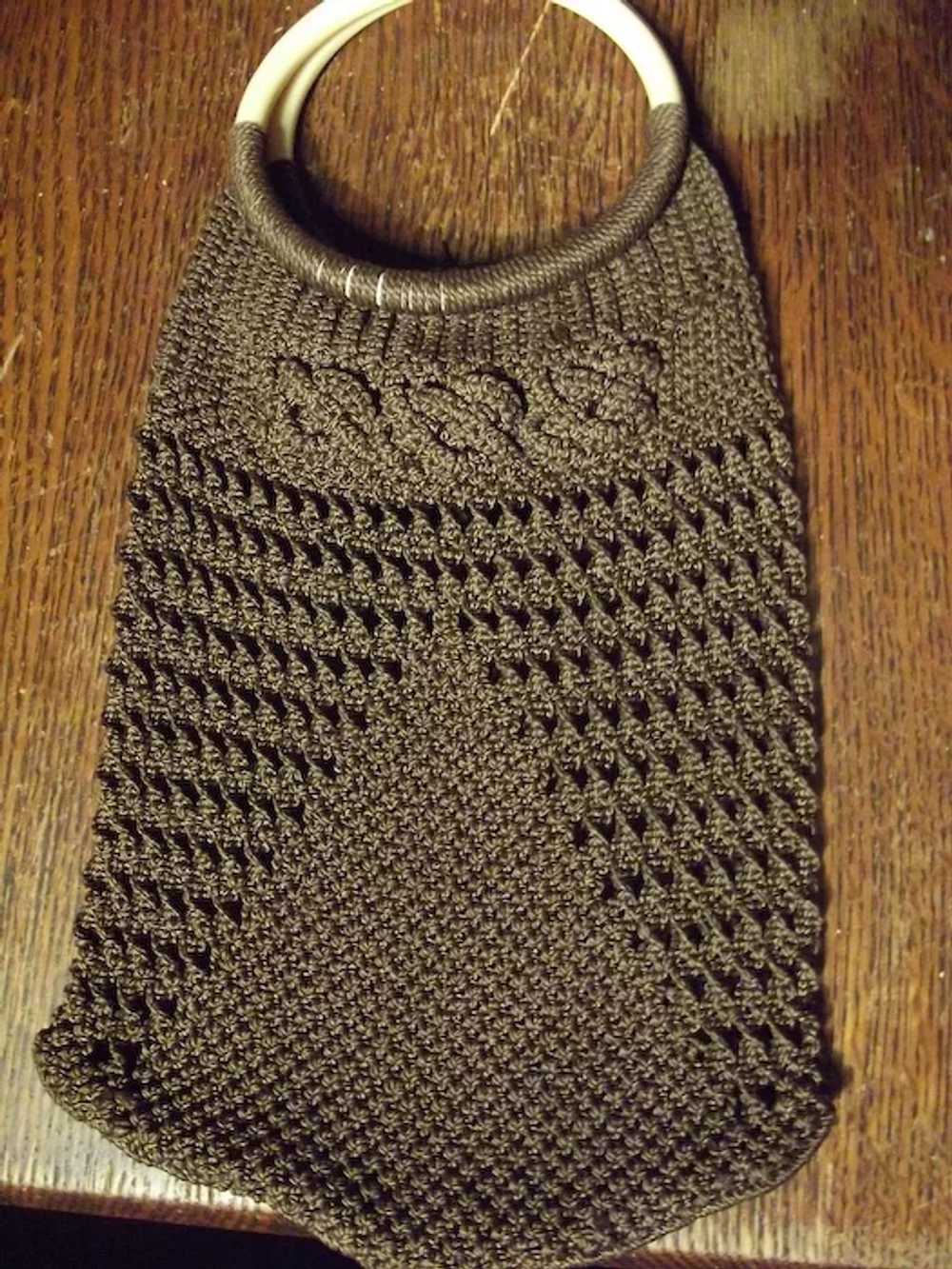 Brown Crocheted Purse - image 2
